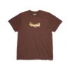 T-shirt à logo floral en coton marron