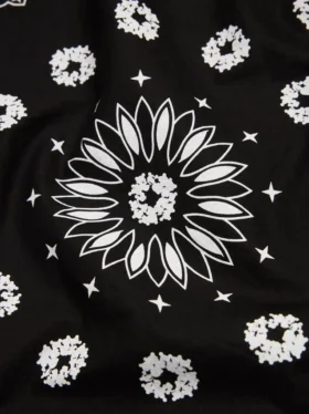 Bandana en coton à motif paisley « Cotton Wreath » noir