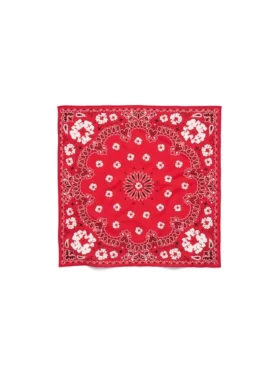 Bandana en coton à motif paisley « Cotton Wreath » rouge