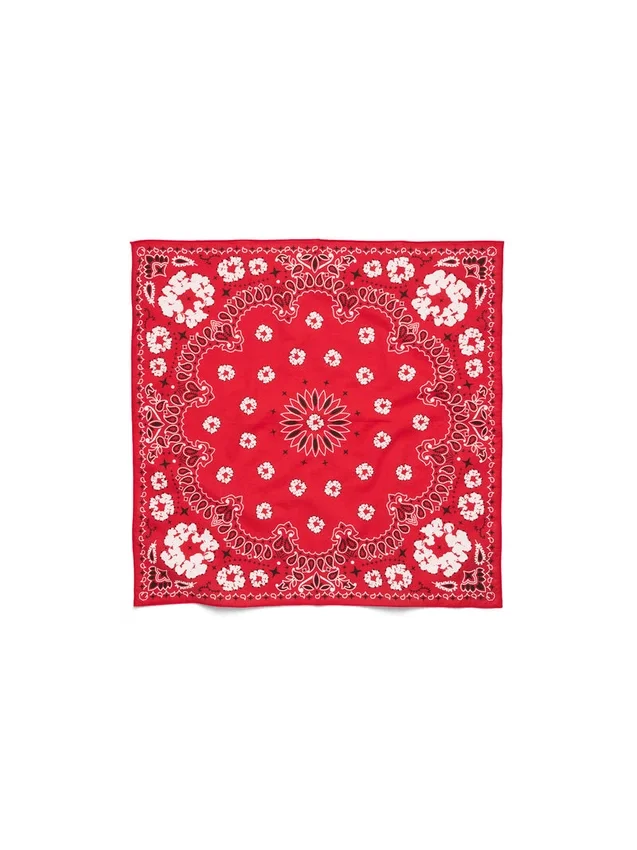 Bandana en coton à motif paisley « Cotton Wreath » rouge