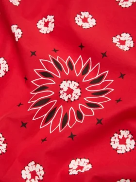 Bandana en coton à motif paisley « Cotton Wreath » rouge