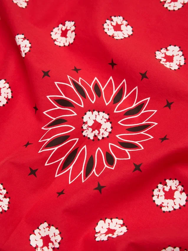 Bandana en coton à motif paisley « Cotton Wreath » rouge