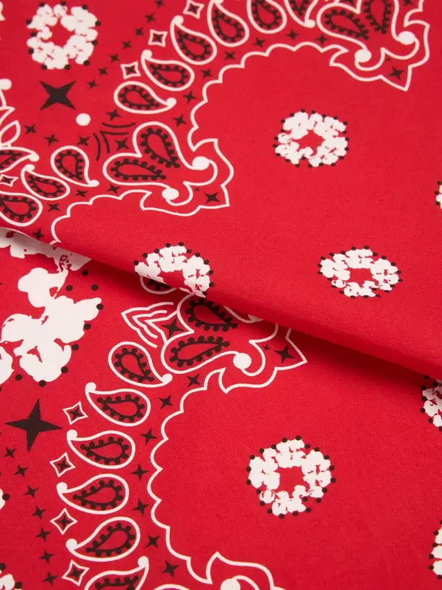 Bandana en coton à motif paisley « Cotton Wreath » rouge