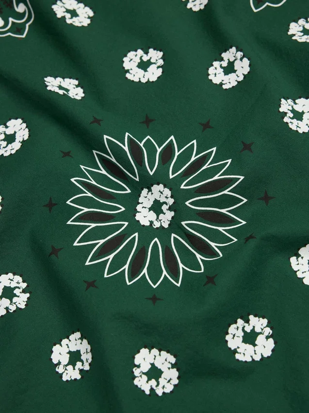 Bandana vert à motif paisley et Cotton Wreath