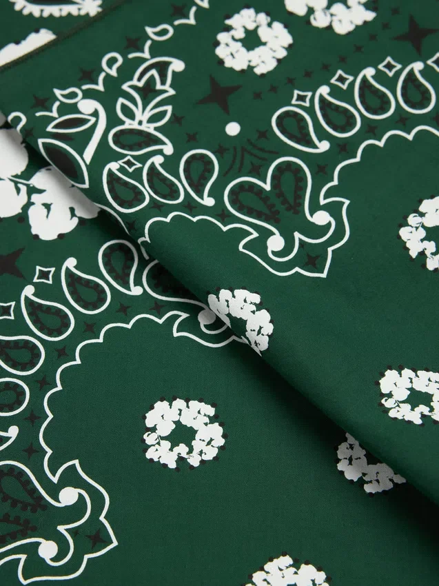 Bandana vert à motif paisley et Cotton Wreath