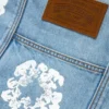 Cabas en denim délavé clair « Cotton Wreath »