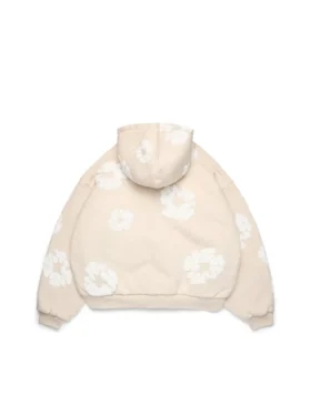 Cardigan à capuche « Cotton Wreath » couleur avoine