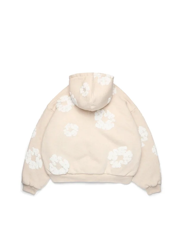 Cardigan à capuche « Cotton Wreath » couleur avoine