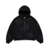 Cardigan à capuche « Cotton Wreath » noir