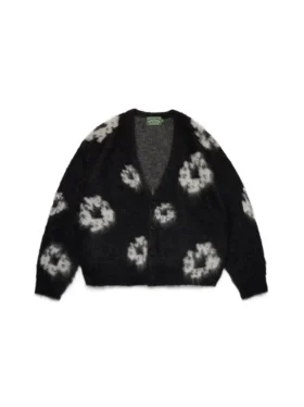 Cardigan en mohair « Cotton Wreath » noir