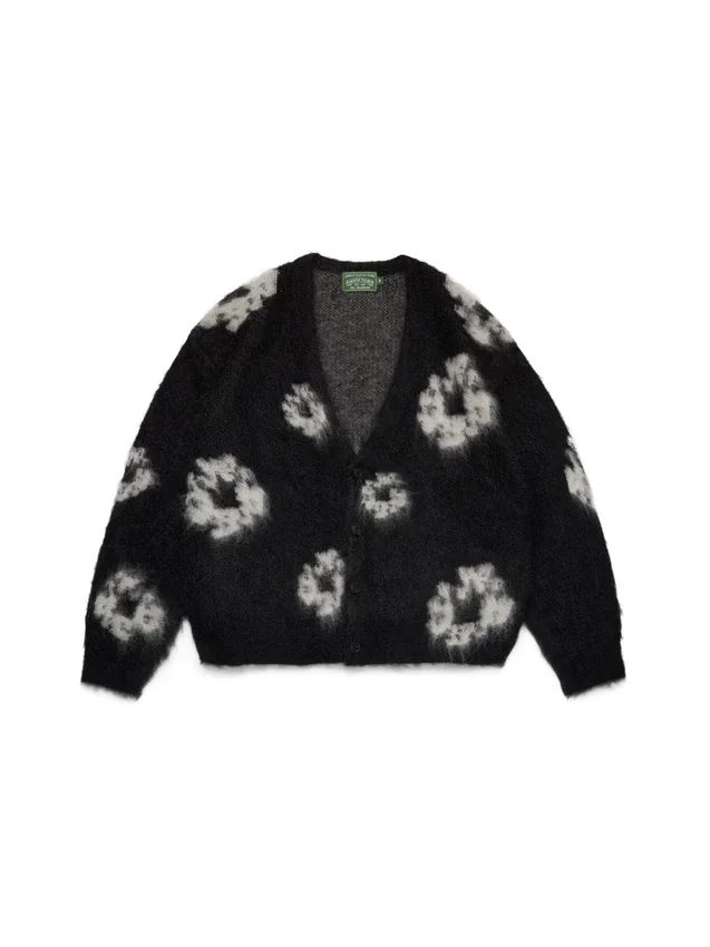 Cardigan en mohair « Cotton Wreath » noir