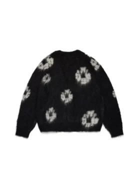 Cardigan en mohair « Cotton Wreath » noir