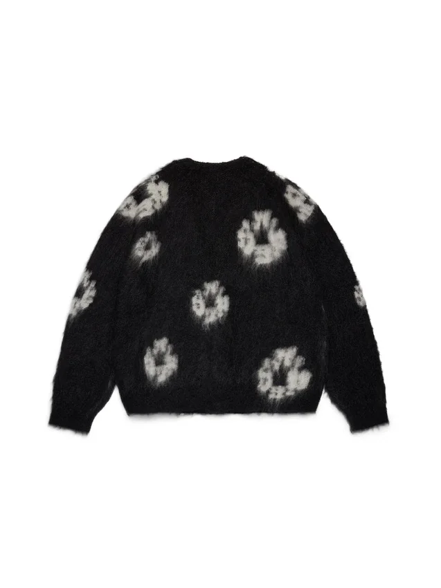Cardigan en mohair « Cotton Wreath » noir