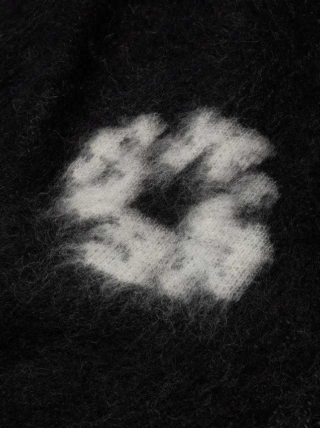 Cardigan en mohair « Cotton Wreath » noir