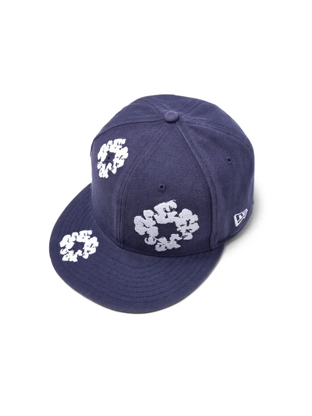 Casquette ajustée en toile New Era 59FIFTY Cotton Wreath indigo