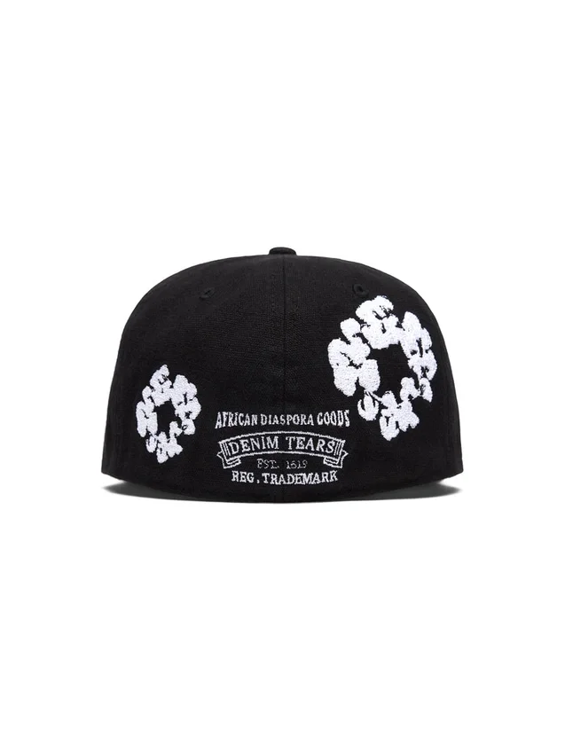 Casquette ajustée en toile New Era 59FIFTY Cotton Wreath – Noir