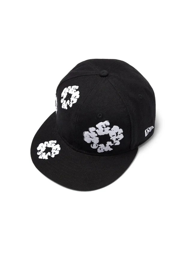 Casquette ajustée en toile New Era 59FIFTY Cotton Wreath – Noir
