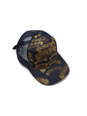 Casquette de camionneur DT à motif tampon, bleu marine