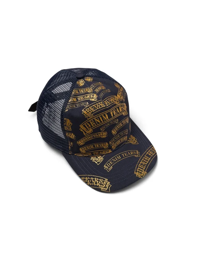 Casquette de camionneur DT à motif tampon, bleu marine