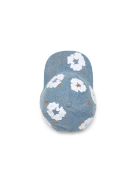 Casquette en Denim brut « Cotton Wreath » délavage clair