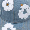 Casquette en Denim brut « Cotton Wreath » délavage clair
