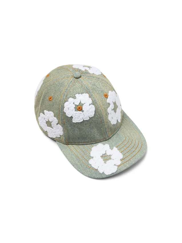 Casquette en Denim brut « Cotton Wreath » – Délavage « Dirty Wash »