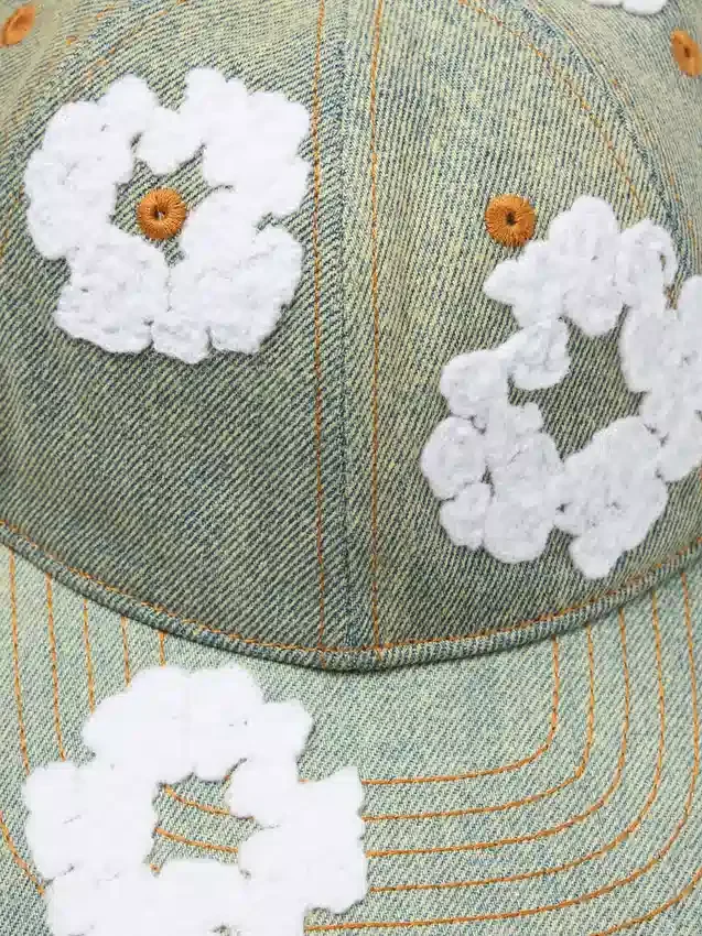 Casquette en Denim brut « Cotton Wreath » – Délavage « Dirty Wash »