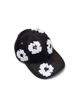 Casquette en Denim brut « Cotton Wreath » – Indigo délavé