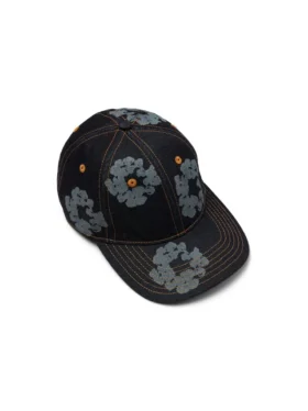 Casquette en Denim brut « Cotton Wreath » « Mono » – Indigo délavé