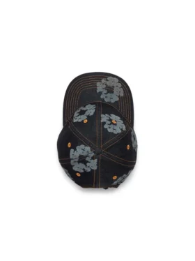 Casquette en Denim brut « Cotton Wreath » « Mono » – Indigo délavé