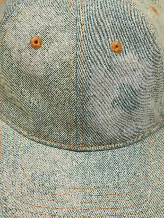 Casquette en Denim brut « Mono Cotton Wreath » – Délavage foncé