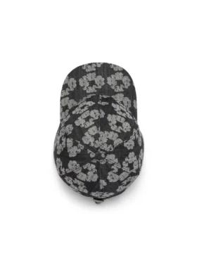 Casquette en Denim « Jacquard Wreath » noir délavé