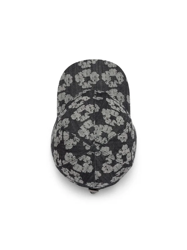 Casquette en Denim « Jacquard Wreath » noir délavé