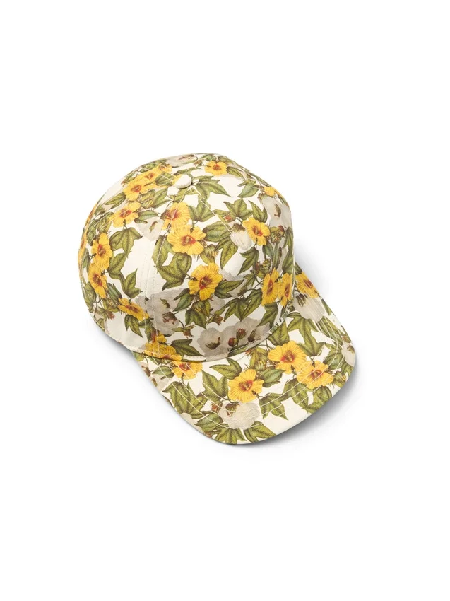 Casquette en toile à fleurs DT multicolore