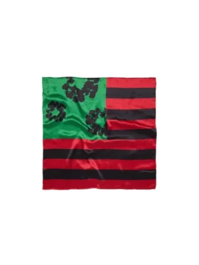 Écharpe drapeau panafricain avec couronnes, rouge/noir/vert