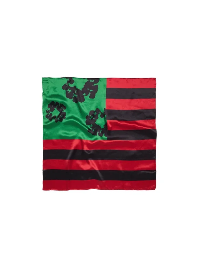 Écharpe drapeau panafricain avec couronnes, rouge/noir/vert