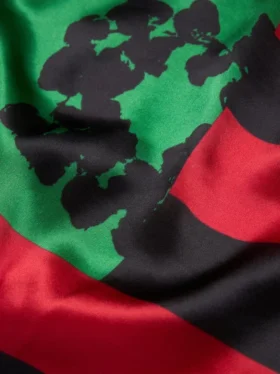 Écharpe drapeau panafricain avec couronnes, rouge/noir/vert