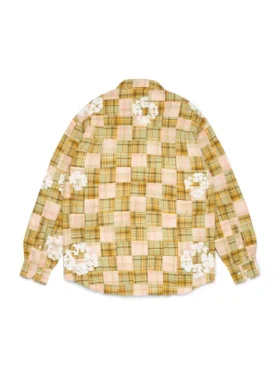 Chemise à manches longues boutonnée « Cotton Wreath » en madras