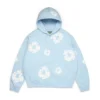 Cotton Wreath Hoodie bleu poudre