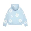 Cotton Wreath Hoodie bleu poudre