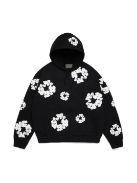 Cotton Wreath Hoodie noir