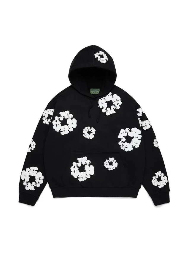 Cotton Wreath Hoodie noir