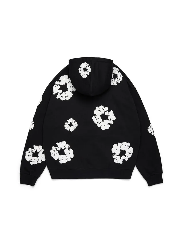 Cotton Wreath Hoodie noir