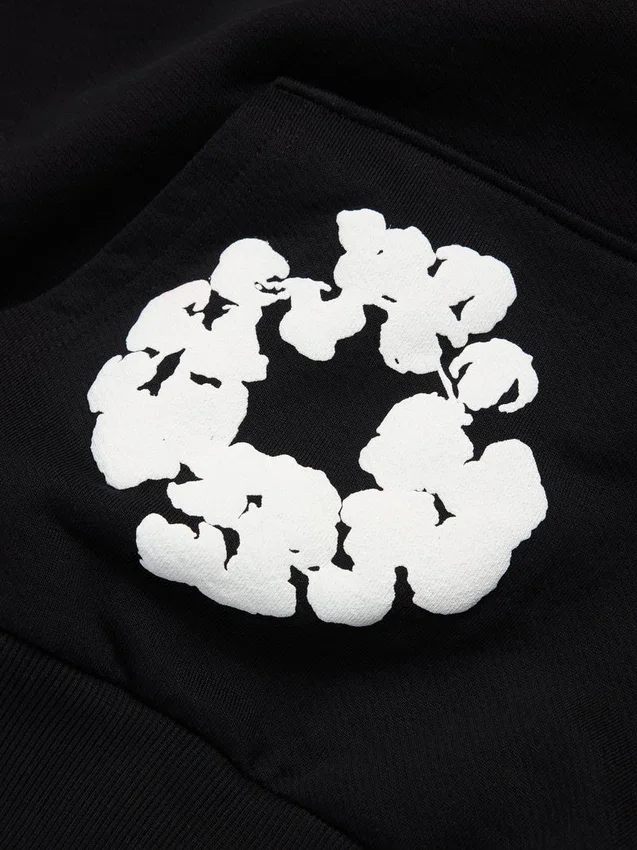 Cotton Wreath Hoodie noir