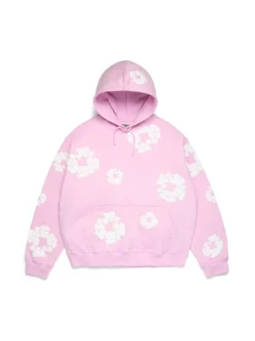 Cotton Wreath Hoodie rose poudré