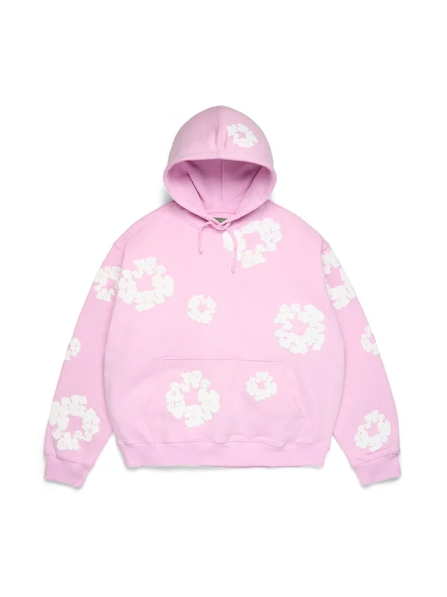 Cotton Wreath Hoodie rose poudré