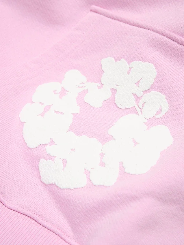 Cotton Wreath Hoodie rose poudré