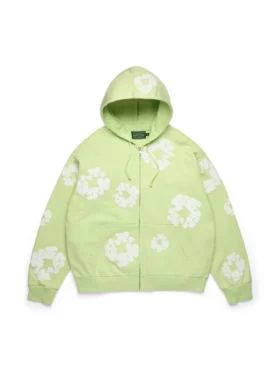 Cotton Wreath Hoodie zippé, couleur menthe