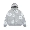 Cotton Wreath Hoodie zippé gris