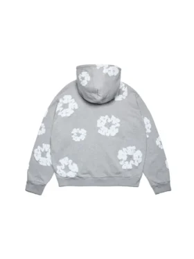Cotton Wreath Hoodie zippé gris
